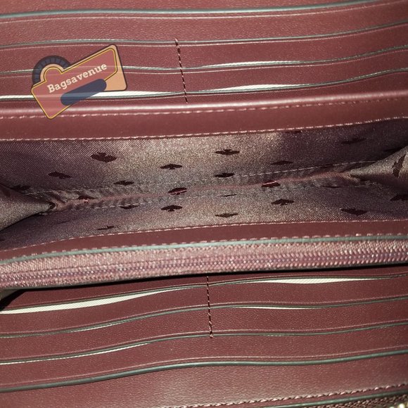 ✨ Shimmy Glitter Top Zip Tote Shoulder Bag Deep Nova Burgundy Wallet Kate spade - Picture 5 of 16